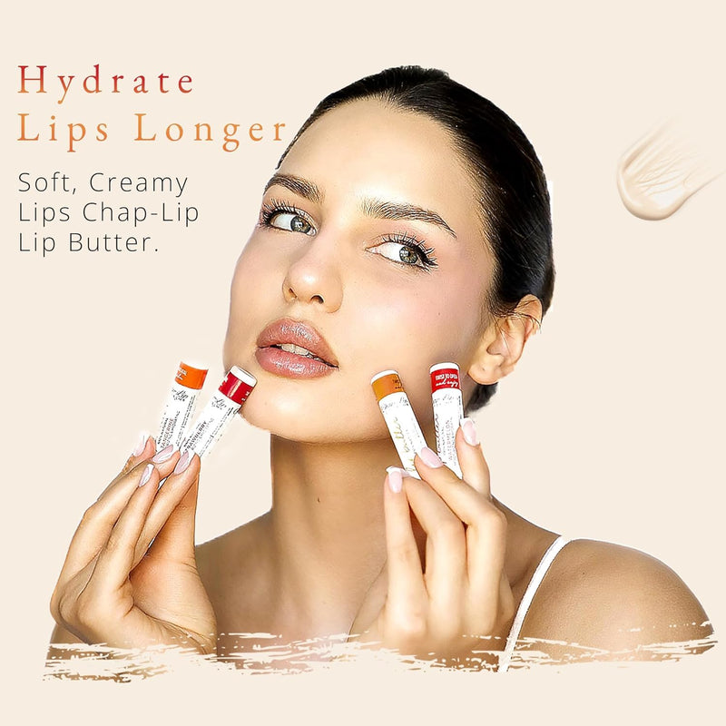 CHAP-LIP Lip Balm 48 Ct. with Fruit Flavors, Cocoa Butter, Coconut Oil Dermatologist Tested Moisturizing Vitamin E & Total Hydration Treatment & Soothing Lip Therapy 100% natural Made In USA 48 Count (Pack of 1)