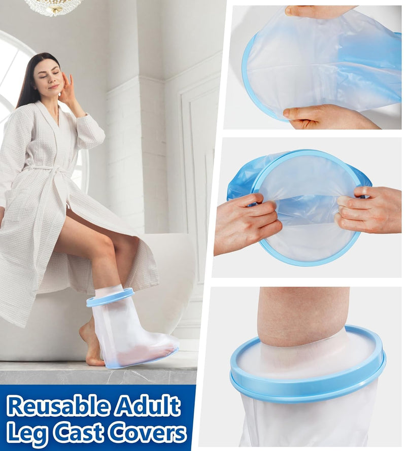 [Australia] - Blueash Plaster Protection Foot for Showering, Leg Shower Protection Reusable Bandage Protection Keep Wound Bandages Dry Ankle 