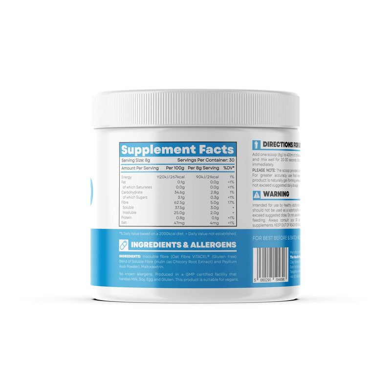 Fibre Blend | 30 Servings 5 Grams Fibre per Serving | Soluble and Insoluble | Gluten Free and Vegan Friendly | Aids Digestive System and Helps Lower Blood Cholesterol 240g