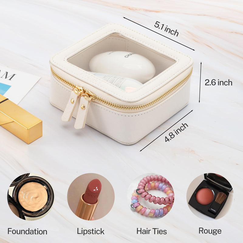 Aveniee Clear Makeup Bag Case Travel Toiletry Bag with Zipper, Small Cosmetic Bag Mini travel essentials for Purse, Mini & Medium Size