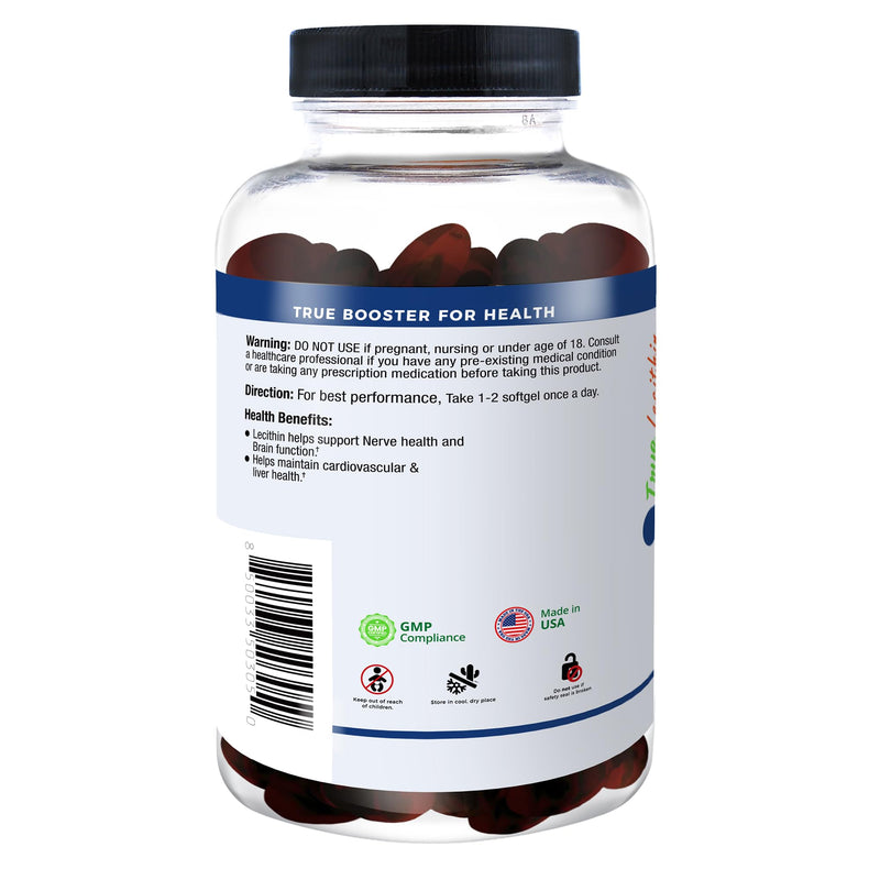 [Australia] - Sunflower Lecithin Softgels for Men - 100 Softgels - Brain Health & Vitality Support - 1200mg Natural Formula - Non-GMO - Focus, Heart Health, Choline Rich - Optimal Absorption. 