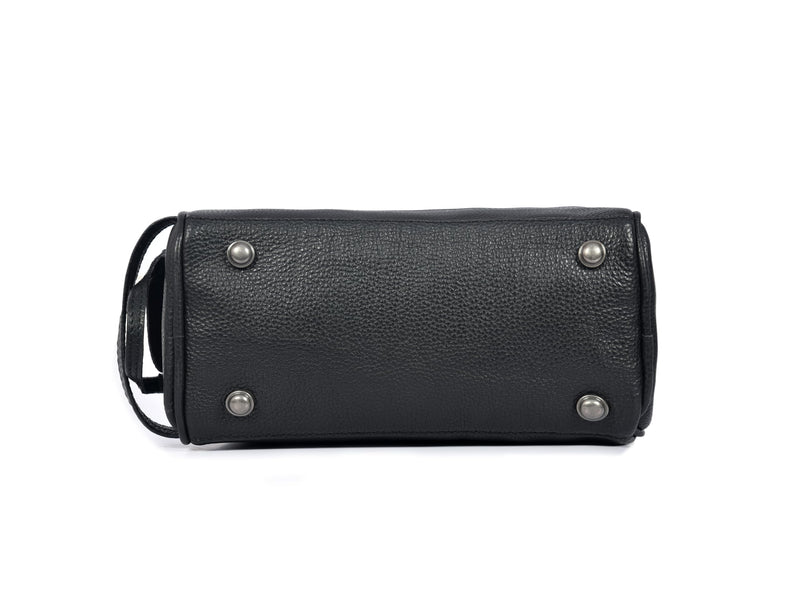 10" Premium Leather Toiletry Travel Pouch With Waterproof Lining | King-Size Handcrafted Vintage Dopp kit By Aaron Leather Goods (Jade Black) Jade Black