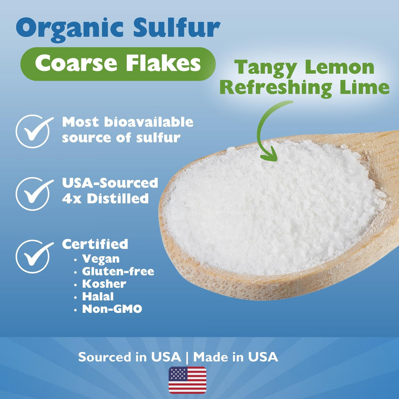 KALA HEALTH MSMPure Lemon Lime Flavored MSM Powder Coarse Flakes, 1 lb | OptiMSM Powder Supplement, US-Sourced MSM, Organic Sulfur, Vegan, Joint Comfort & Mobility, Skin Appearance, Hair & Nails 1 Pound (Pack of 1)