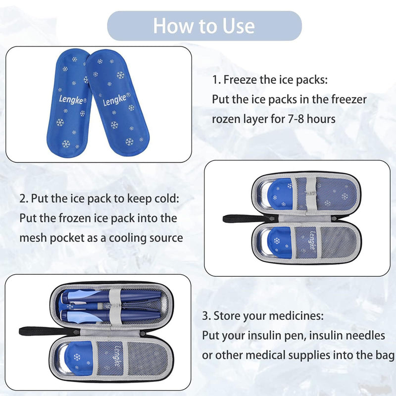 [Australia] - Helweet Insulin Cooler Bag Travel Bag, Insulin Pen Cooler Bag, Diabetic Medication Bag, Portable Cooler Bag, Bag for Medication Thermal Bag, Blue (Not Included Ice Packs) 