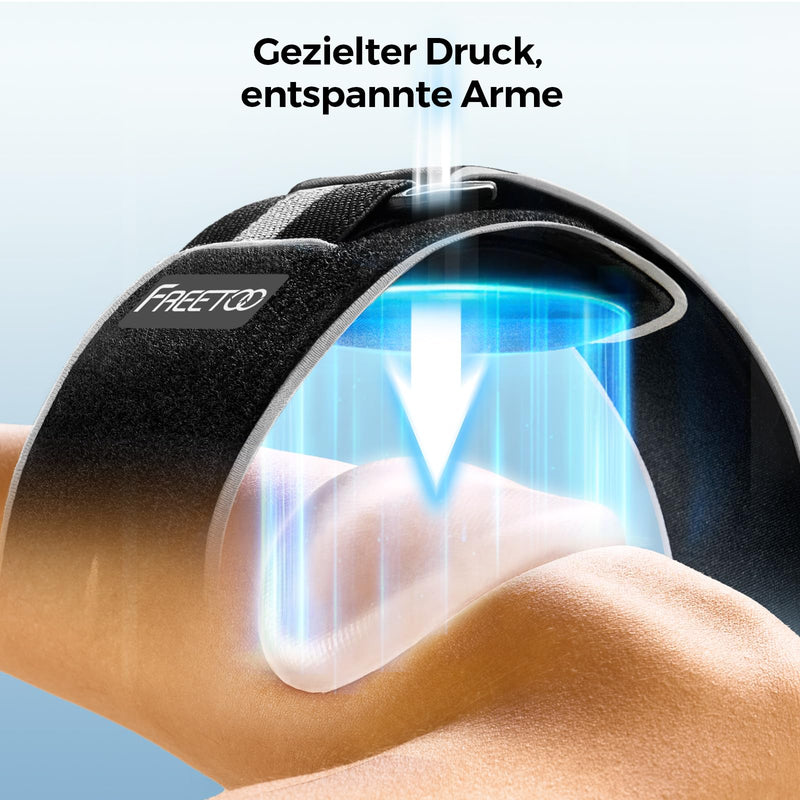 [Australia] - FREETOO Lightweight elbow bandage, tennis elbow bandage, elbow bandages for men and women for strength training in the gym, elbow bandage for golfer's arm, epicondylitis brace for right and left, black/gray 