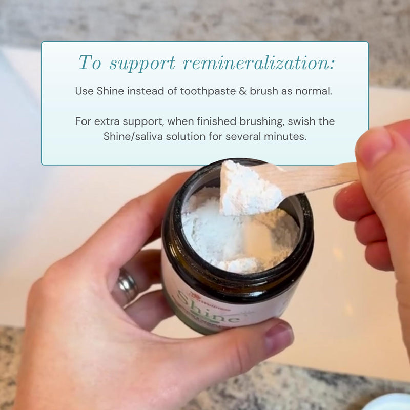 OraWellness Shine Remineralizing Tooth Powder with Hydroxyapatite, Mint | Fluoride Free, Made in the USA, Natural Teeth Whitening Powder with Microcrystalline Hydroxyapatite, Helps Remove Stains
