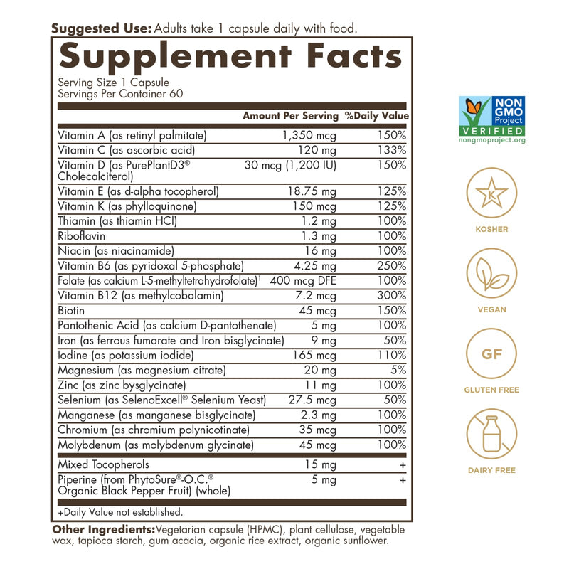 SOLGAR One a Day Women & Mens Bundle:Daily Women's Multi Whole Body Support, 60 Servings + Daily Men's Multivitamin Whole Body Support Supplement, 60 Servings
