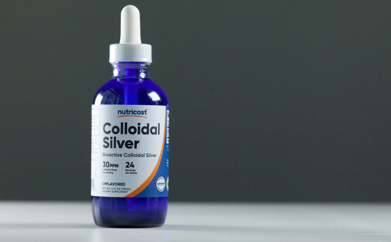 Nutricost Colloidal Silver 4oz 30PPM - Cobalt Blue Glass Bottles, Bio-Active Colloidal Silver Unflavored 4 Fl Oz (Pack of 1)