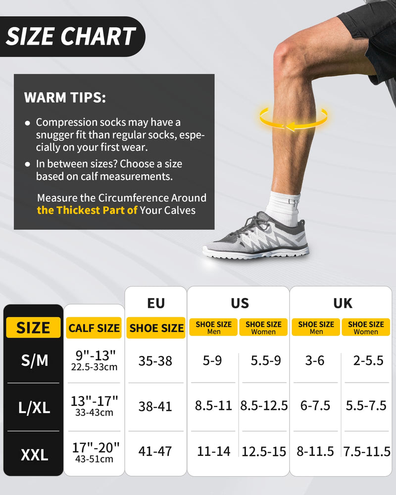 [Australia] - CAMBIVO compression stockings for women and men, 3 pairs, support stockings, compression socks, compression socks, thrombosis stockings for recovery, running, travel, skiing, pregnancy, everyday life XXL black 
