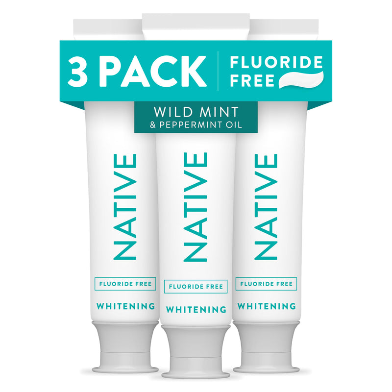 [Australia] - Native Whitening Wild Mint & Peppermint Oil Fluoride Free Toothpaste, 4.1 oz Pack of 3 