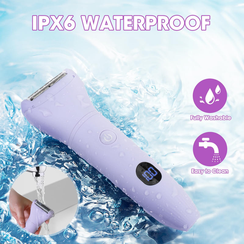 [Australia] - Bikini Trimmer Electric Razors for Women,3 in 1 Body Hair Removal Kit for Face,Pubic,Arm, Leg, Armpit, Bikini Trimmer,Painless IPX6 Waterproof Rechargeable Portable Lady Shavers Wet & Dry Gifts 