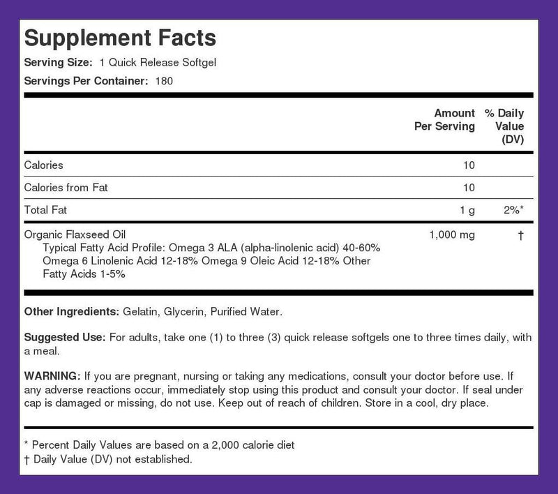 [Australia] - Piping Rock Flaxseed Oil 1000mg Softgel Capsules | 180 Count | Cold Pressed Supplement | Non-GMO, Gluten Free 