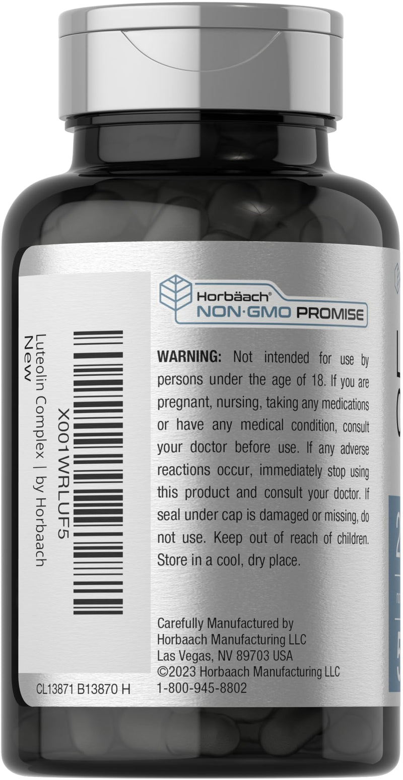 Luteolin Complex with Rutin | 50 Capsules | Vegetarian, Non-GMO & Gluten Free Flavonoid Formula | by Horbaach 50 Count (Pack of 1)