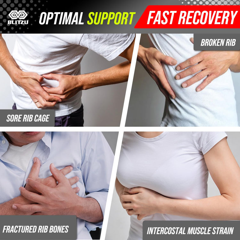 Abdominal Binder for Women & Men Post Surgery Recovery, 12 inch 4 Panel Waist Compression Band, Wrap Support for Bariatric, Belly, Stomach, Postpartum, Hernia, Latex-free. Breathable Fabric S-M S-M: Waist Size 30”-42”