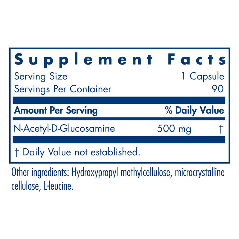 [Australia] - Allergy Research Group N-Acetyl D-Glucosamine 500mg - NAG Supplement, Joint Support, Glucosamine Sulfate, Joint Health Formula, Motility Activator, Vegan, Non-Sulfur, Vegetarian Capsules - 90 Count 