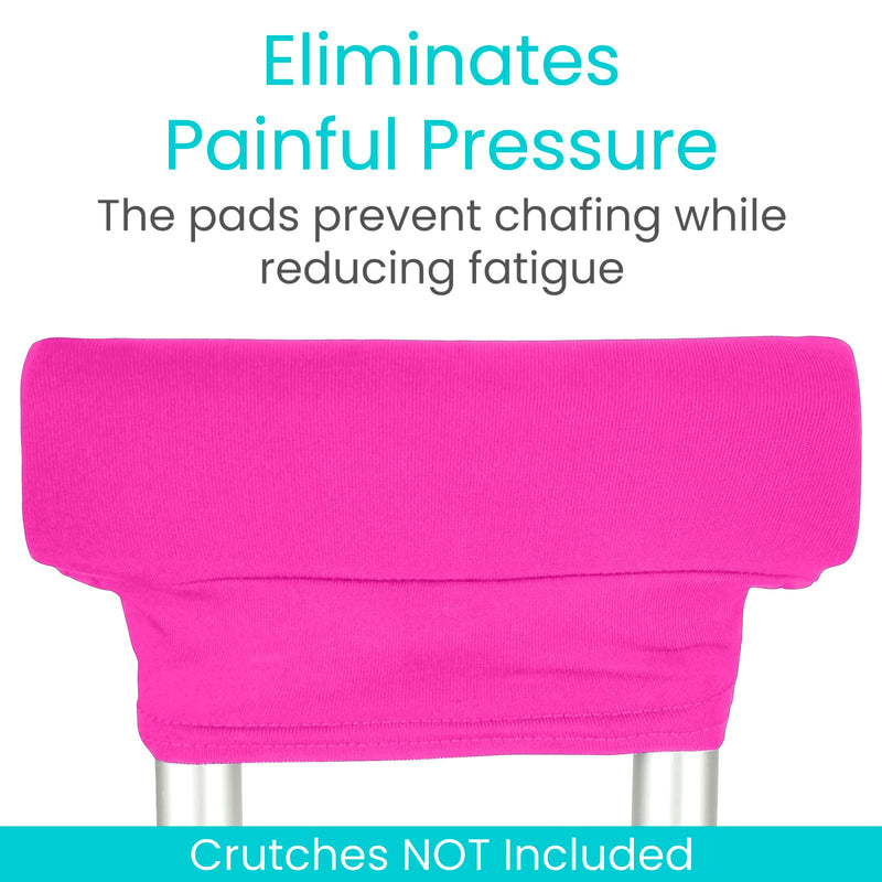 [Australia] - Vive Premium Crutch Pads & Hand Grips - Comfortable, Breathable, Machine Washable Padding - Moisture Wicking & Odor Reducing Pillow Accessory Covers for Adult & Youth Walking Crutches Pink 