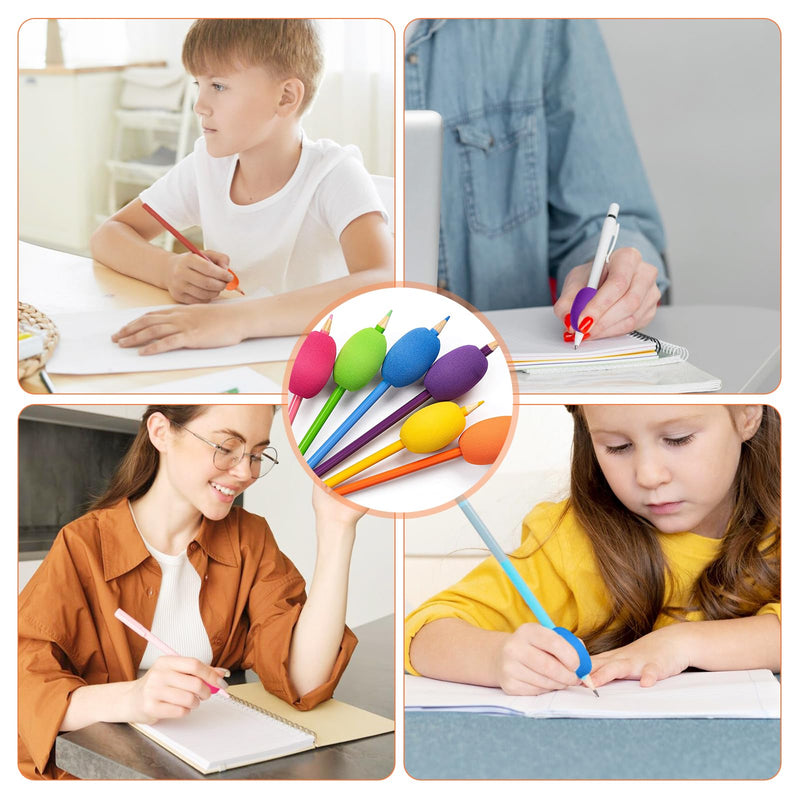 [Australia] - Pencil Grips 6-Pack - Soft Cushioned Handwriting Grip for Kids & Adults, Ergonomic Writing Aid for Better Pencil Control Ideal for Left & Right Handed 