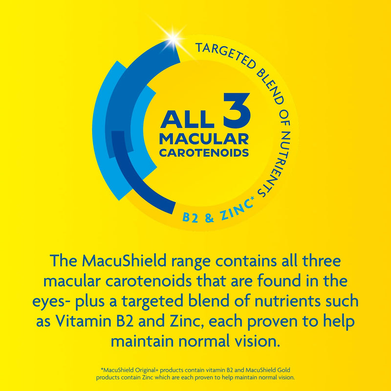 MacuShield Gold – 30-Day Pack, Eye Health Supplement* with Lutein, Zeaxanthin and Meso-zeaxanthin, as Well as Zinc which Helps Support Normal Vision