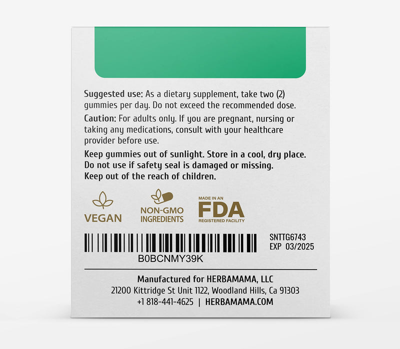 [Australia] - HERBAMAMA Stinging Nettle Root Gummies - Stinging Nettle Formula - 60 Vegan & Non-GMO Chews - 7500mg 