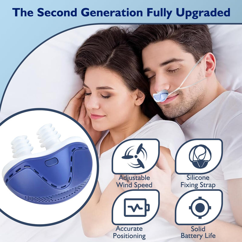 [Australia] - Anti Snoring Devices, Double Vortex Anti Snoring Device, Snoring Solution, Adjustable Wind Speed, Suitable for All Nose Shapes, Stop Snoring Suitable for Men and Women, Blue 