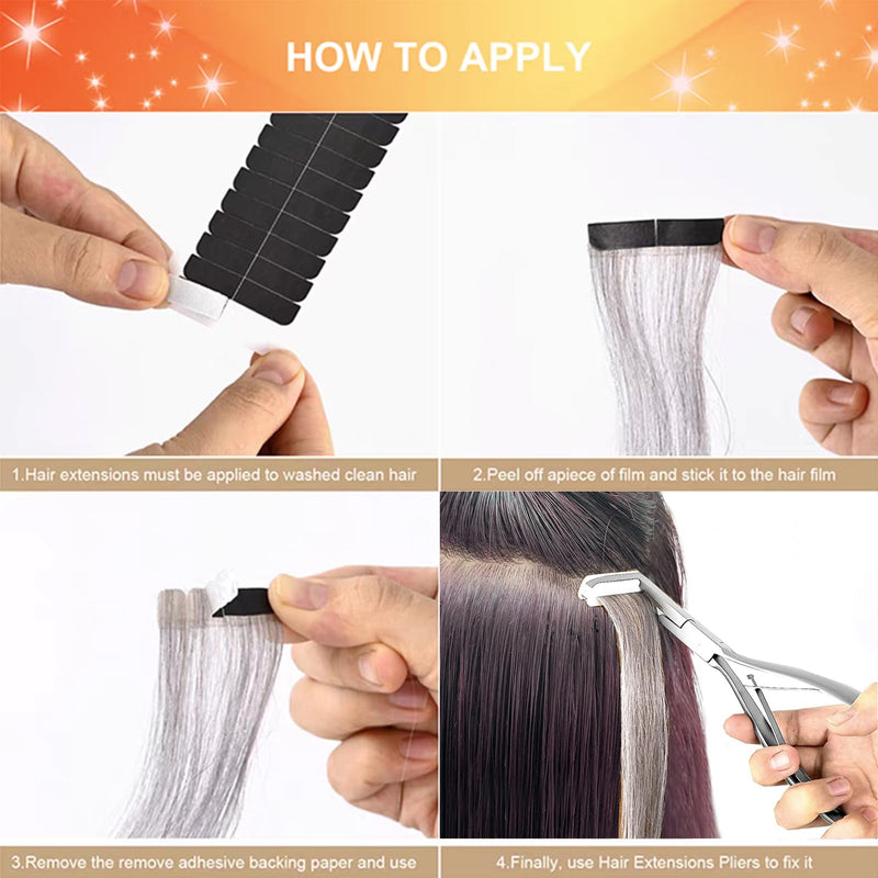 Tape in Hair Extensions Plier 1pc Silvery Stainless Steel Professional Flat Surface Sealing Hair Extension Tools for Women Hair Extension Tools Silver