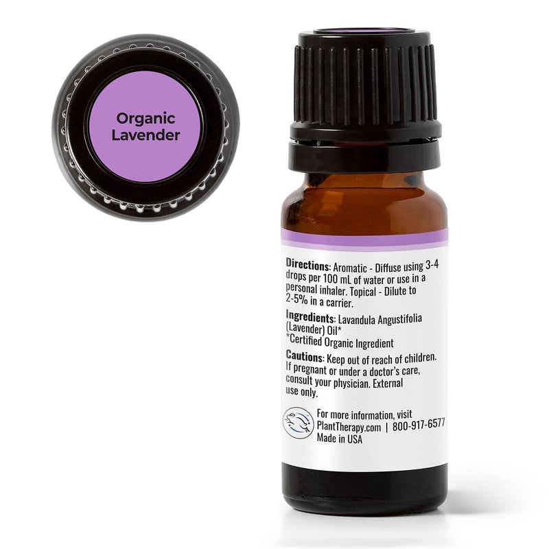 [Australia] - Plant Therapy Organic Lavender Essential Oil 100% Pure, USDA Certified Organic, Undiluted, Natural Aromatherapy, Therapeutic Grade 10 mL (1/3 oz) 0.33 Fl Oz (Pack of 1) 