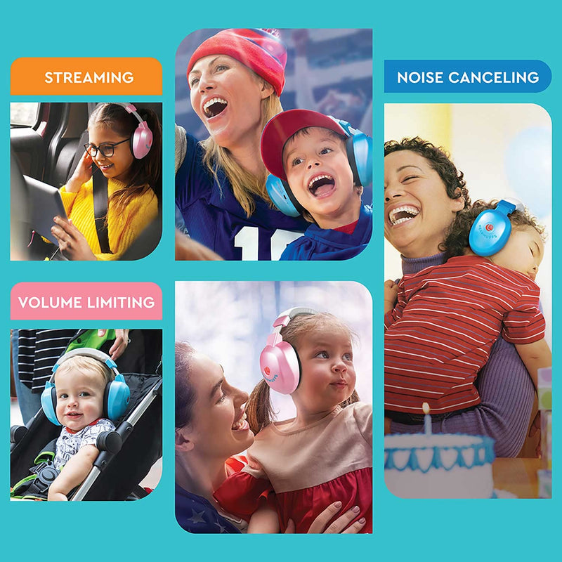 [Australia] - Lucid Audio Bluetooth HearMuffs for Infant/Toddler - Hearing Protection Ear Muffs for Infant/Toddler 0-4 Years Old - (Light Blue) 