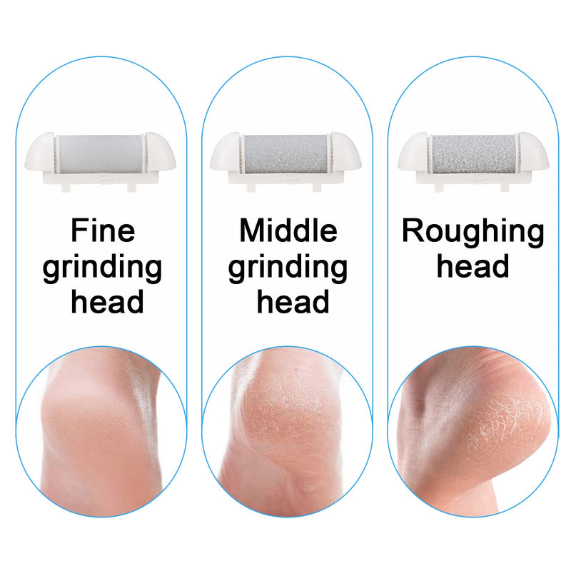 [Australia] - Czemo Electric Callus Remover Rechargeable Callus Planer with 3 Replacement Rollers Waterproof Callus Rasp Foot Care for Feet, 2 Speeds 