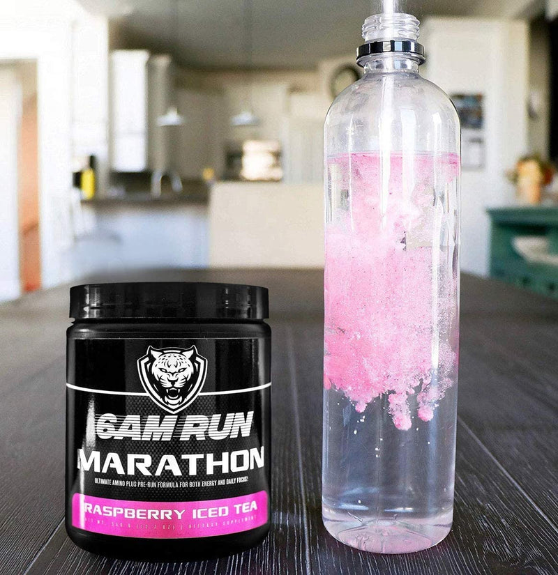 [Australia] - 6AM Run Marathon - Pre Workout Powder for Distance Running & Essential Amino Energy - No Jitters, High Energy for Cardio & Stamina Formula - All Natural, Keto, Vegan (Raspberry Iced Tea, Full Bottle) Raspberry Iced Tea 12.7 Ounce (Pack of 1) 