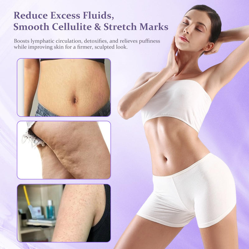 [Australia] - Lymphatic Drainage Massager，Help Reduce Stretch Mark, Cellulite, for Belly、 Neck、 Leg 、Hip Arm ，Improves Absorption of Skincare Body Oil Serum, Stretch Mark Creams and Stretch Mark Lotions (Purple) Purple 