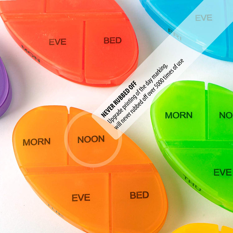Deke Home - Stackable Pill Organizer, 4 Times a Day Weekly Pill Box, 7 Day Medicine Dispenser, Pill Container for Vitamin, Supplement, Durable Hard Case, Secure Closure, BPA Free, Easy to Clean.