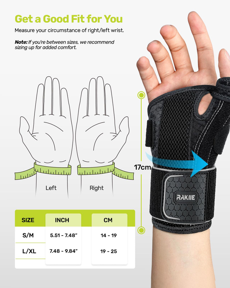 [Australia] - Wrist & Thumb Brace 5X Powerful Support, Carpal Tunnel Wrist Brace 3 Adjustable Straps, Night Thumb Splint for De Quervain's Tenosynovitis, Tendonitis Pain Relief, Left Hand, Gray S/M(5.51-7.48") S/M(5.51-7.48") 