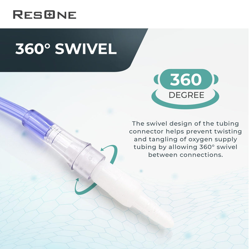 [Australia] - Oxygen Tubing Swivel Connectors 5-Pack - Cannula, Hose, Tube Connectors - Oxygen Line Splitter, Concentrator Supplies - 360-Degree Rotation - Medical, Home, Marine Use - Standard Size 5pk 