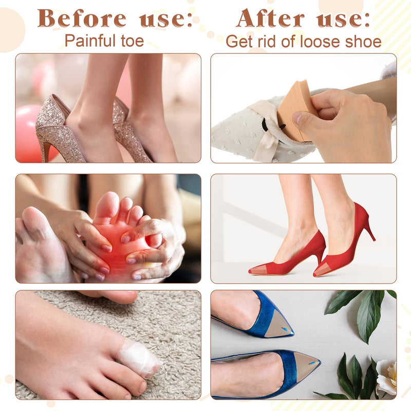 [Australia] - Qianyu Pack of 4 shoe fillers for shoes that are too big, soft shoe size reducer made of foam, tear-off toe inserts, make shoes smaller, reusable unisex toe filler made of foam, color 