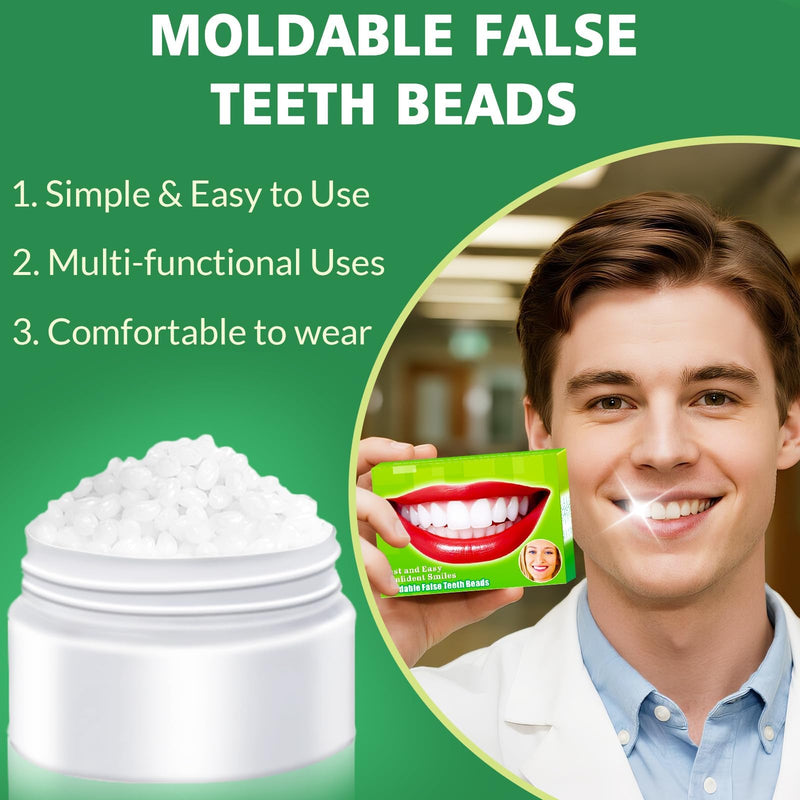 [Australia] - Tooth Repair Kit, Moldable False Teeth Beads for Temporary Fix for Missing or Broken Teeth, DIY Thermoplastic Beads 1PCS 
