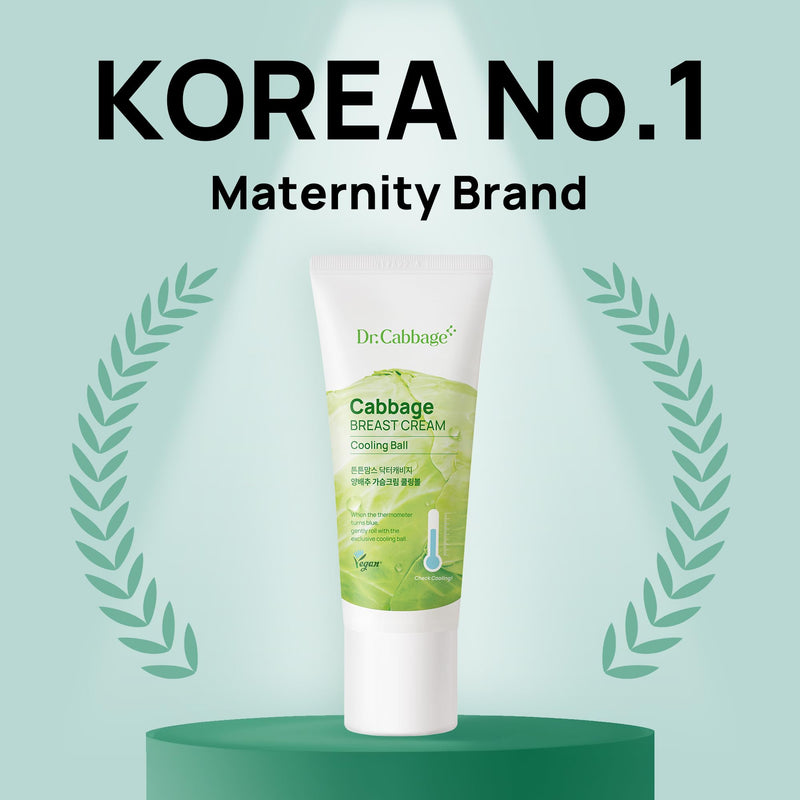 [Australia] - Dr.Cabbage+ Cabbage Breast Cream 3.38 Oz with Special Cooling Ball applicator | For Engorgement, Mastitis, Stop Lactation | Trusted by Korea Mother, Breastfeeding Essencial No Scent 3.38 Fl Oz 