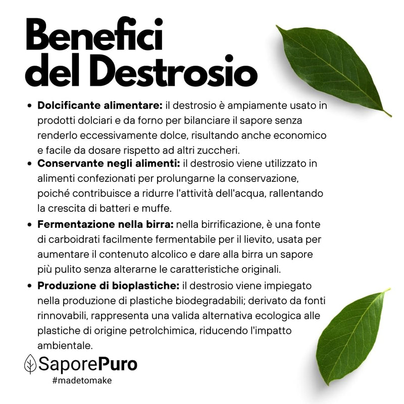 [Australia] - SaporePuro DEXTROSE powder 1kg 