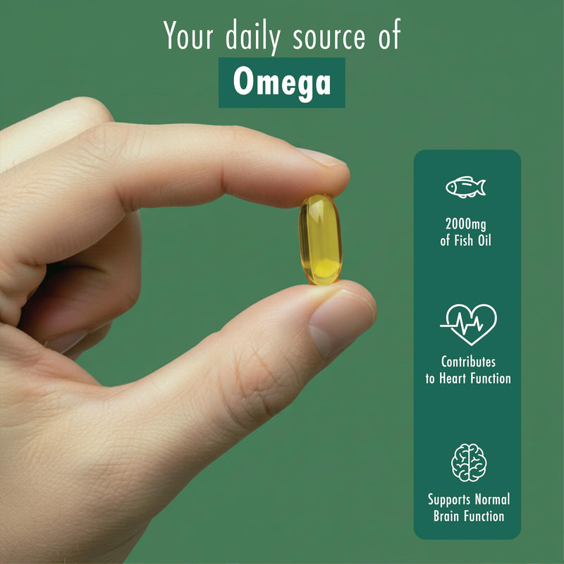 Refined Nutrition Ultra Omega 3 Fish Oil 2000mg | Halal Certified Bovine Gelatine Softgels | 700mg Active EPA & DHA | Supports Heart, Brain & Joints | 60 Easy Swallow Capsules (30 Day Supply) UK Made