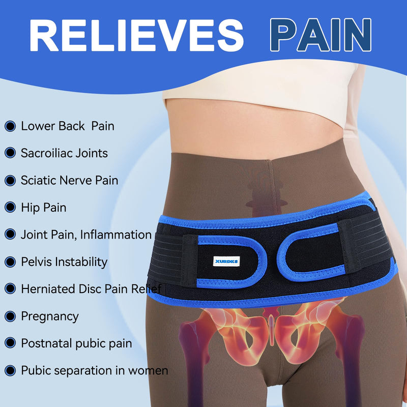 [Australia] - Sacroiliac SI Joint Hip Belt With 360¬∞Anti-slip strips for Men and Women Adjustable Pelvic Support and Lower Back Brace Belt for Sciatica,Pelvis,Lumbar & Nerve Pain Si Joint(Universal) Universal (Hip Size 26"- 44") 