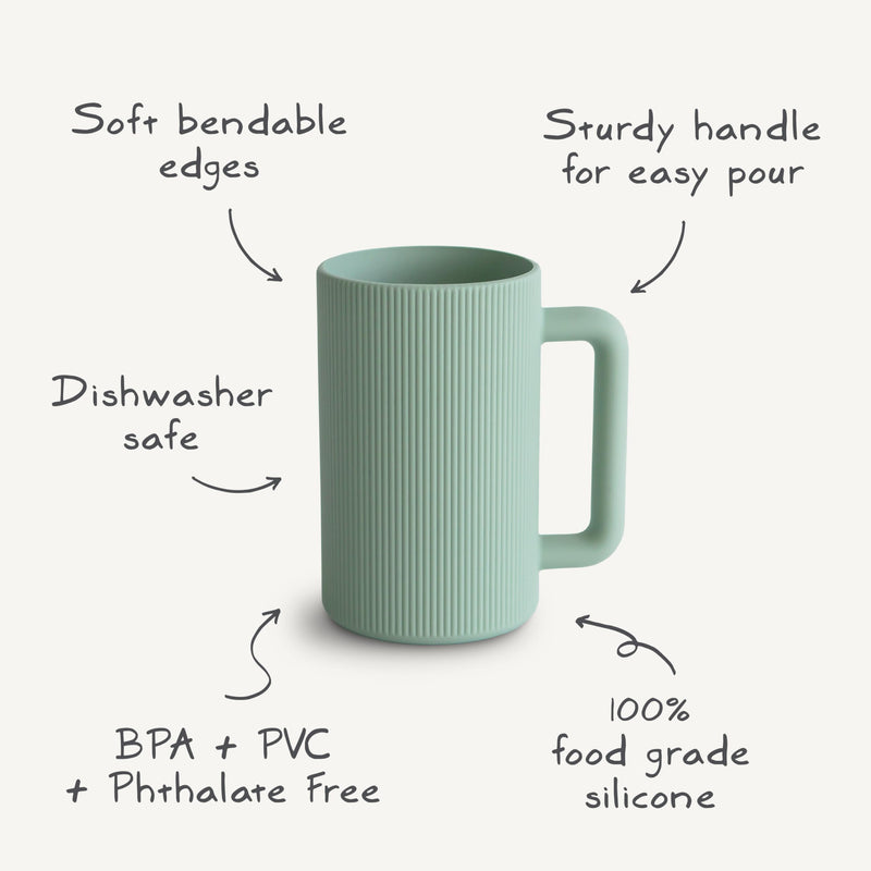 [Australia] - mushie Baby Bath Rinse Cup | 100% Food Grade Silicone | Wash Rinser Cup For Kids (Dried Thyme) Dried Thyme 