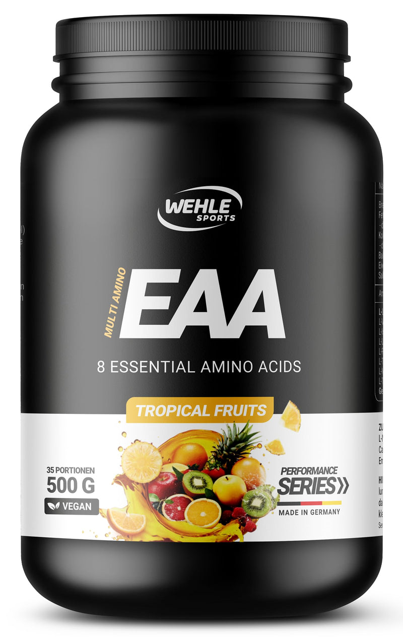 [Australia] - Wehle EAA powder 500g, fine amino powder with 8 essential amino acids, Human Code Formula I delicious taste & top solubility - vegan sugar, amino workout drink (500g, tropical fruits) 