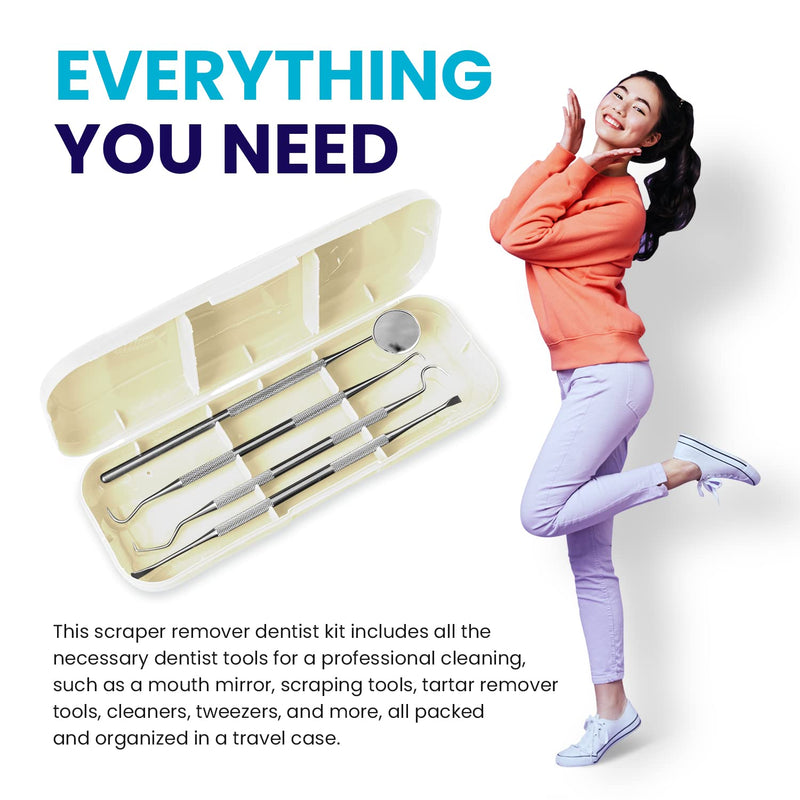 Dental Duty Dental Tools, Dental Pick for Teeth Cleaning Tools – Plaque Remover for Teeth with Teeth Cleaning Kit - Stainless Steel Dental Mirror for Teeth, Scraper and Scaler, (OffWhite) OffWhite