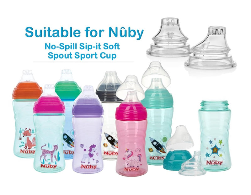 [Australia] - Nuby Replacement Silicone Spouts for The Nuby No-Spill Sip-it Soft Spout Sport Cup - 2 Pack 