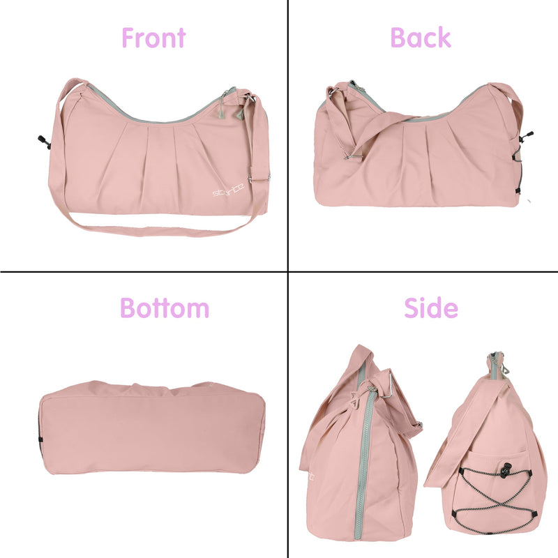 Storite Travel Duffle Bag with Shoe Compartment, Pink, 51x17x32 cm | Water Resistant Nylon, Lightweight, Dry & Wet Pocket, Convertible Carry, Travel, Overnight, Gym, Everyday Use