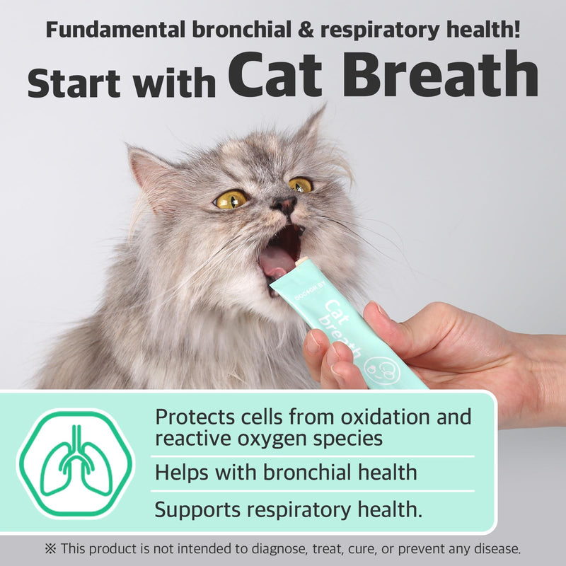 Dr.by Cat Breath Bronchial Supplements - Cat Nose Relief Sneezing runny Nose Drops Respiratory Function & Immune Support with TF-343-30 Individually Packaged (1 Pack (30 Count)), Chicken - PawsPlanet Australia