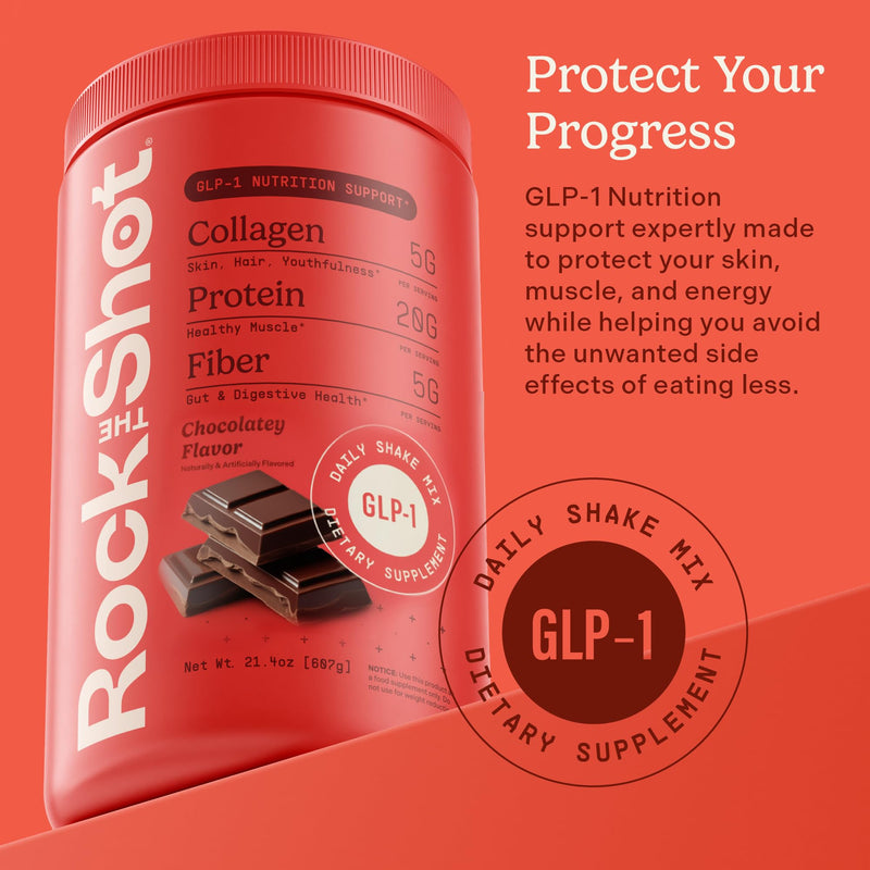 GLP-1 Supplement, Gut Health, Muscle Support, Fiber Protein Shake Chocolate | Doctor-Designed for Ozempic Wegovy Mounjaro Zepbound GLP 1 Users, Daily Shake for Digestion, Constipation and Muscle Support Pack of 1
