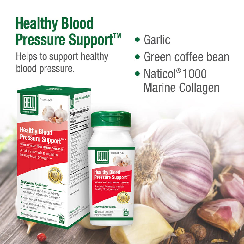 [Australia] - Bell Healthy Blood Pressure Support™ Unique Blend - Natural Blend of Green Coffee Bean Extract, Garlic & Celery Seed Extract Supplements- 60 Capsules, Vegan, Non-GMO Healthy Blood Pressure Support - 60 Capsules 