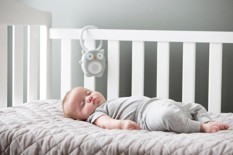 [Australia] - WavHello Portable Baby Sleep Soother - Rechargeable Bluetooth Noise Machine Travel Sound Speaker Great for Cribs, Strollers, Car Seat and More - Ollie The Owl Soundbub, Grey 