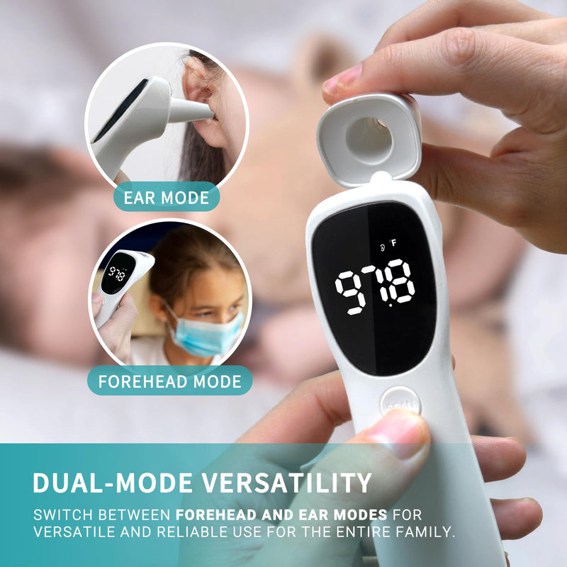 [Australia] - Dual Mode Thermometer for Adults, Kids, and Babies ‚Äì Infrared Digital Forehead and Ear Thermometer, No Touch with Fever Alarm and Fast Results 