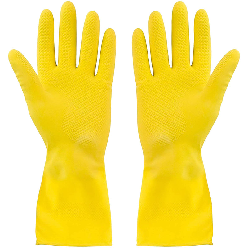 [Australia] - SteadMax 3/6 Pairs Cleaning Gloves, Reusable Natural Rubber Dish Gloves, Latex Non-Slip Gloves for Kitchen and Household… Large 3 Pack 